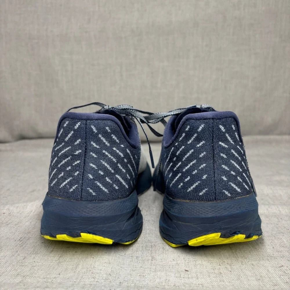 Brooks Launch 10 Shoes Navy Blue White Yellow Mesh Running Sneaker Men's Size 12